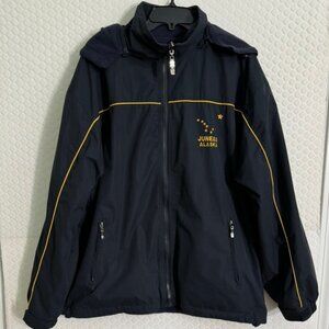 Vtg Reversible Juneau, Alaska Jacket, Water Resist, Detach Hood, Fleece Sz XL